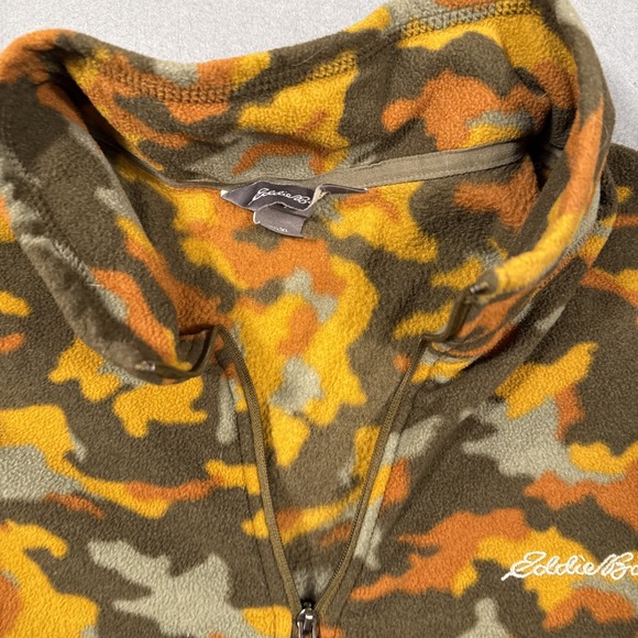 Eddie Bauer MENS  XL HEAVY FLEECE ZIP Sweater Jacket Olive Green Activewear - Picture 2 of 8